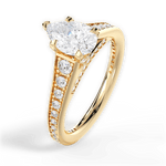 Leslie Pear Cut Lab Grown Diamond 18Kt Yellow Gold Engagement Ring - View 2
