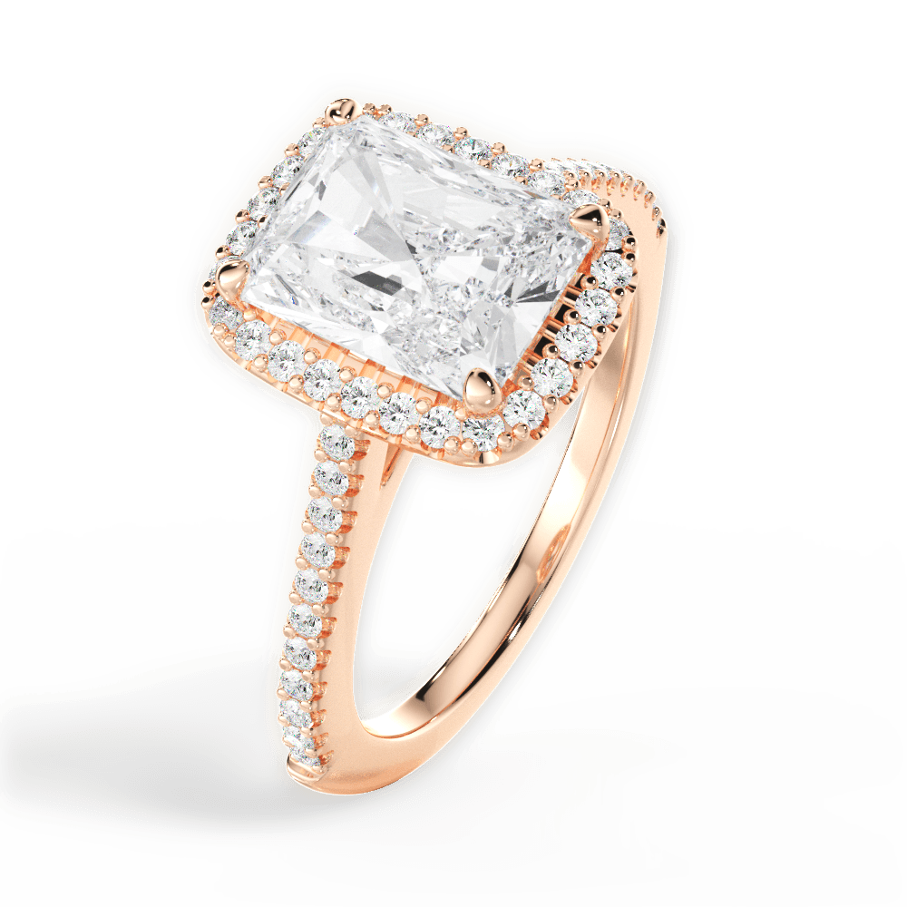 Jeanne Radiant Cut Lab Grown Diamond 18Kt Rose Gold Engagement Ring - View 2