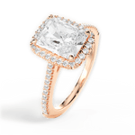 Jeanne Radiant Cut Lab Grown Diamond 18Kt Rose Gold Engagement Ring - View 2