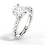 Dana Oval Cut Lab Grown Diamond 14Kt White Gold Engagement Ring - View 3