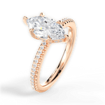 Helen Marquise Cut Lab Grown Diamond 18Kt Rose Gold Engagement Ring - View 4