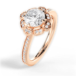 Hayley Round Cut Lab Grown Diamond 18Kt Rose Gold Engagement Ring - View 3