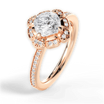 Hayley Cushion Cut Lab Grown Diamond 18Kt Rose Gold Engagement Ring - View 3