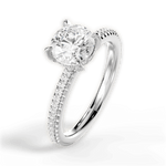 Helen Round Cut Lab Grown Diamond 18Kt White Gold Engagement Ring - View 4
