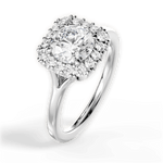 Geneva Round Cut Lab Grown Diamond Platinum Engagement Ring - View 4