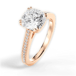 Denise Cushion Cut Lab Grown Diamond 18Kt Rose Gold Engagement Ring - View 3