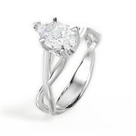 Aubrey Pear Cut Lab Grown Diamond Platinum Engagement Ring - View 4
