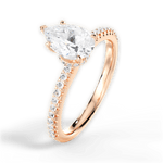 Giselle Pear Cut Lab Grown Diamond 18Kt Rose Gold Engagement Ring - View 2