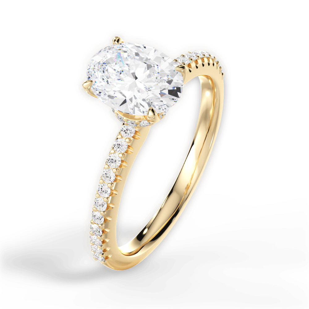 Giselle Oval Cut Lab Grown Diamond 18Kt Yellow Gold Engagement Ring - View 2