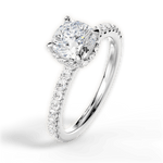 Isabella Cushion Cut Lab Grown Diamond Platinum Engagement Ring - View 2