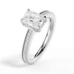 Janet Radiant Cut Lab Grown Diamond Platinum Engagement Ring - View 3