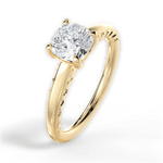 Annette Cushion Cut Lab Grown Diamond 18Kt Yellow Gold Engagement Ring - View 2