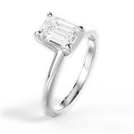Alicia Emerald Cut Lab Grown Diamond 18Kt White Gold Engagement Ring - View 4