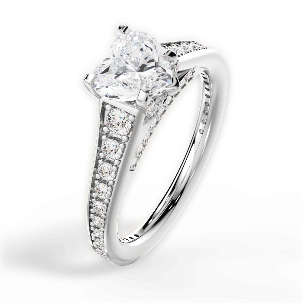 Leslie Heart Cut Lab Grown Diamond Platinum Engagement Ring - View 2