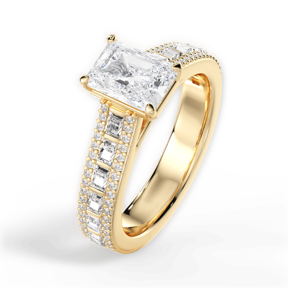 Lynn Radiant Cut Lab Grown Diamond 18Kt Yellow Gold Engagement Ring - View 3