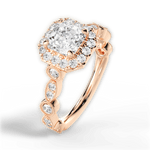 Irene Asscher Cut Lab Grown Diamond 18Kt Rose Gold Engagement Ring - View 2
