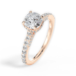 Laura Cushion Cut Lab Grown Diamond 18Kt Rose Gold Engagement Ring - View 2