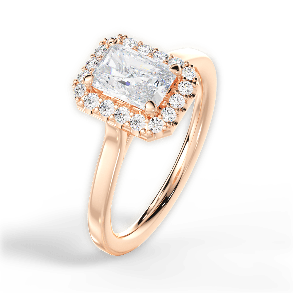 Fiona Radiant Cut Lab Grown Diamond 18Kt Rose Gold Engagement Ring - View 3