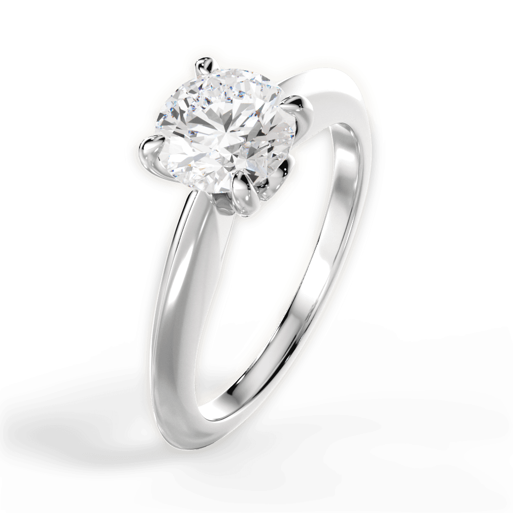 Amanda Round Cut Lab Grown Diamond 18Kt White Gold Engagement Ring - View 4
