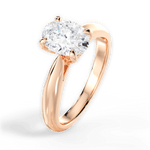 Dolores Oval Cut Lab Grown Diamond 18Kt Rose Gold Engagement Ring - View 4