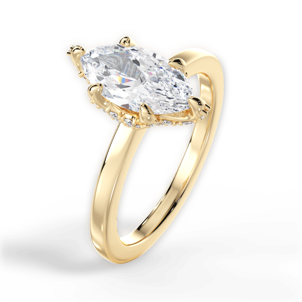 Gemma Marquise Cut Lab Grown Diamond 18Kt Yellow Gold Engagement Ring - View 2