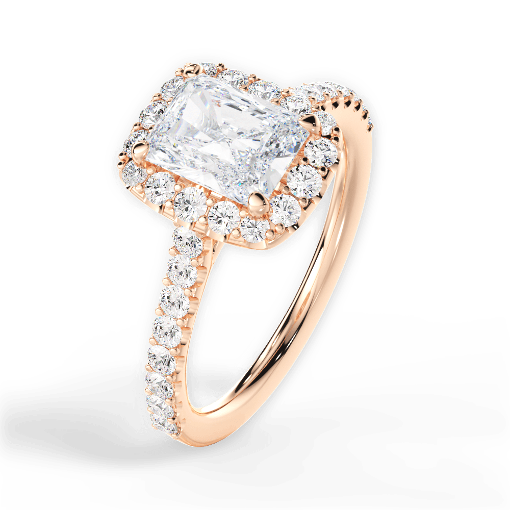 Ingrid Radiant Cut Lab Grown Diamond 18Kt Rose Gold Engagement Ring - View 4