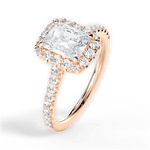 Ingrid Radiant Cut Lab Grown Diamond 18Kt Rose Gold Engagement Ring - View 4