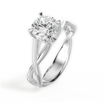 Aubrey Round Cut Lab Grown Diamond 18Kt White Gold Engagement Ring - View 3