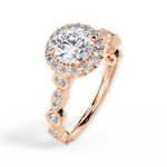 Irene Round Cut Lab Grown Diamond 18Kt Rose Gold Engagement Ring - View 3