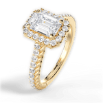 Kim Emerald Cut Lab Grown Diamond 18Kt Yellow Gold Engagement Ring - View 4