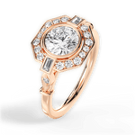 Jenna Round Cut Lab Grown Diamond 18Kt Rose Gold Engagement Ring - View 3