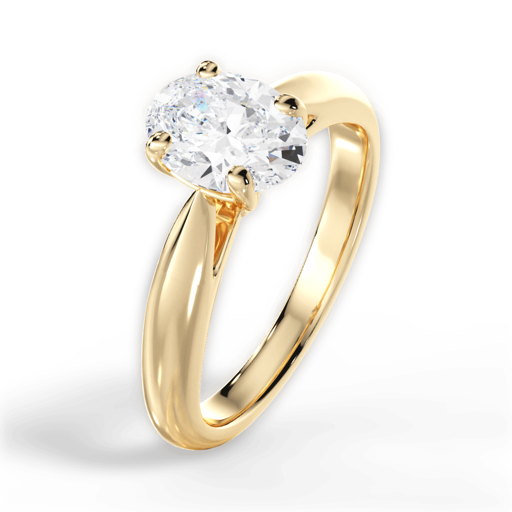 Colleen Oval Cut Lab Grown Diamond 18Kt Yellow Gold Engagement Ring - View 4