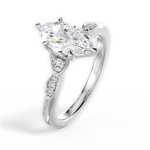 Cassie Marquise Cut Lab Grown Diamond 14Kt White Gold Engagement Ring - View 4