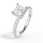 Isabella Princess Cut Lab Grown Diamond Platinum Engagement Ring - View 3