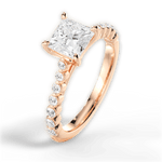 Dana Princess Cut Lab Grown Diamond 18Kt Rose Gold Engagement Ring - View 2