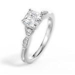 Cassie Asscher Cut Lab Grown Diamond 14Kt White Gold Engagement Ring - View 3