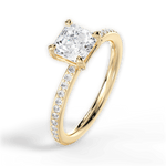Janice Asscher Cut Lab Grown Diamond 18Kt Yellow Gold Engagement Ring - View 4