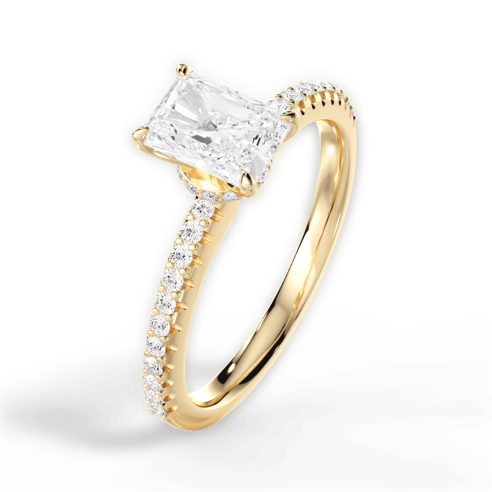 Giselle Radiant Cut Lab Grown Diamond 18Kt Yellow Gold Engagement Ring - View 4