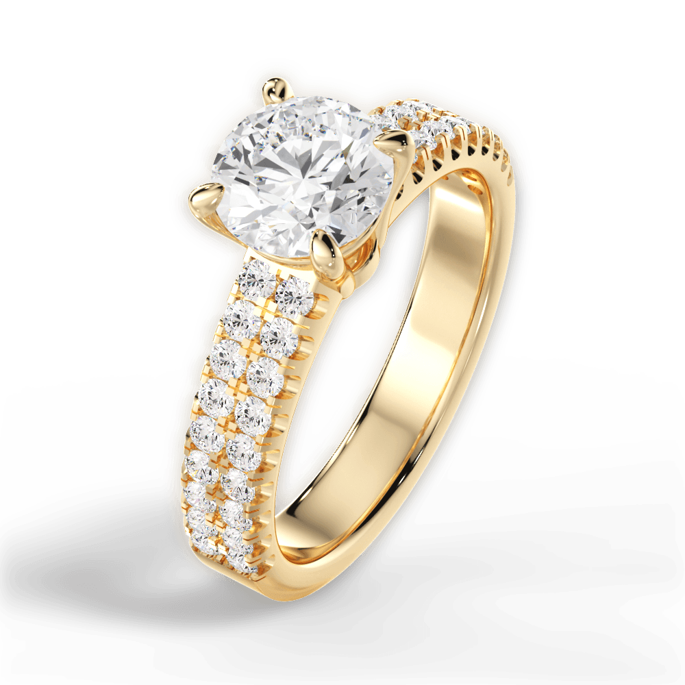 Kayla Round Cut Lab Grown Diamond 18Kt Yellow Gold Engagement Ring - View 4