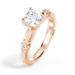 Claire Asscher Cut Lab Grown Diamond 18Kt Rose Gold Engagement Ring - View 3