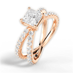 Lauren Princess Cut Lab Grown Diamond 18Kt Rose Gold Engagement Ring - View 3