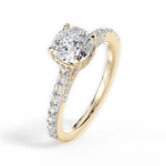Laura Cushion Cut Lab Grown Diamond 18Kt Yellow Gold Engagement Ring - View 4