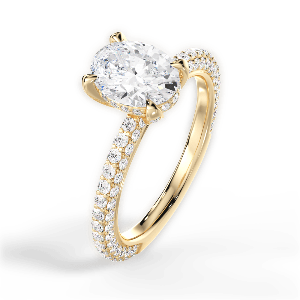 Madeline Oval Cut Lab Grown Diamond 18Kt Yellow Gold Engagement Ring - View 4