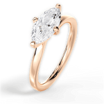 Ashley Marquise Cut Lab Grown Diamond 18Kt Rose Gold Engagement Ring - View 2