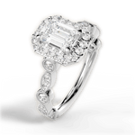 Irene Emerald Cut Lab Grown Diamond 18Kt White Gold Engagement Ring - View 3