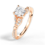 Geraldine Asscher Cut Lab Grown Diamond 18Kt Rose Gold Engagement Ring - View 3