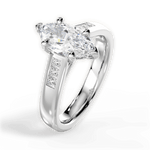 Brittany Marquise Cut Lab Grown Diamond 14Kt White Gold Engagement Ring - View 4