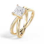 Ada Princess Cut Lab Grown Diamond 18Kt Yellow Gold Engagement Ring - View 4