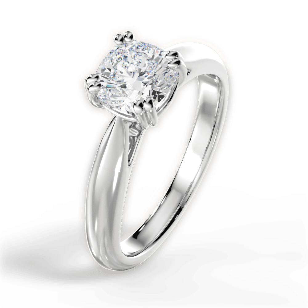 Camila Cushion Cut Lab Grown Diamond 14Kt White Gold Engagement Ring - View 4