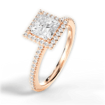 Joanne Princess Cut Lab Grown Diamond 18Kt Rose Gold Engagement Ring - View 4